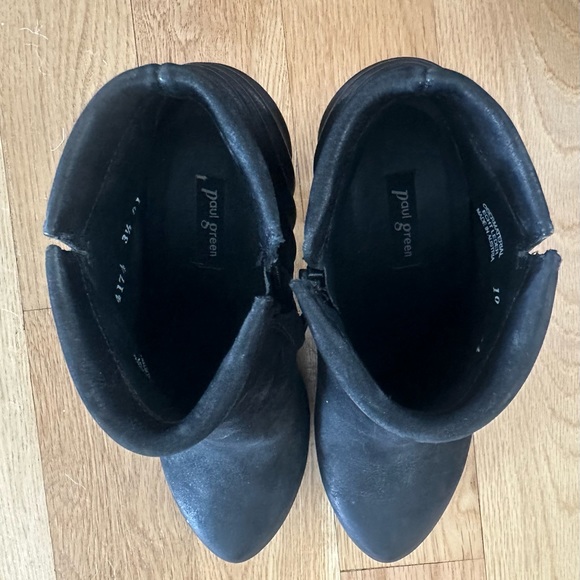 Paul Green Black Leather High Heel Bootie Size 6.5 - Picture 7 of 7